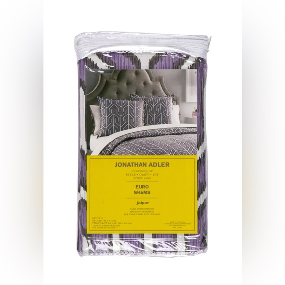 Jonathan Adler Lavender Pair of Jaipur Euro Shams New With Tags/In Package